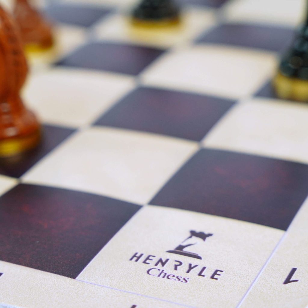 Deluxe Tournament Nappa Leather Chess Board (FIDE) - Henry Chess Sets