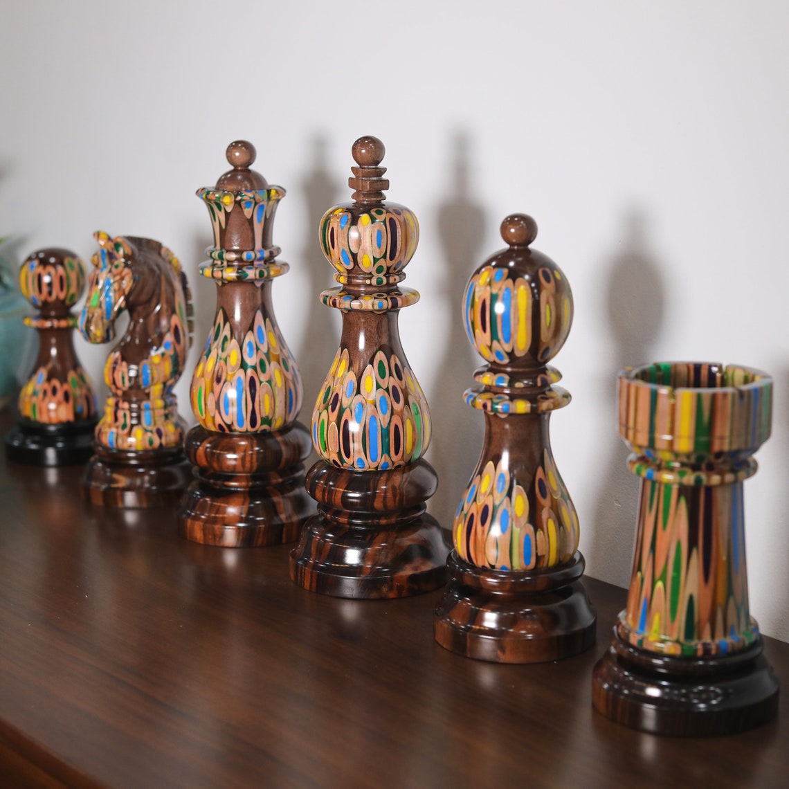 Full Set Giant Deluxe Chess Pieces with Board - High End Blended
