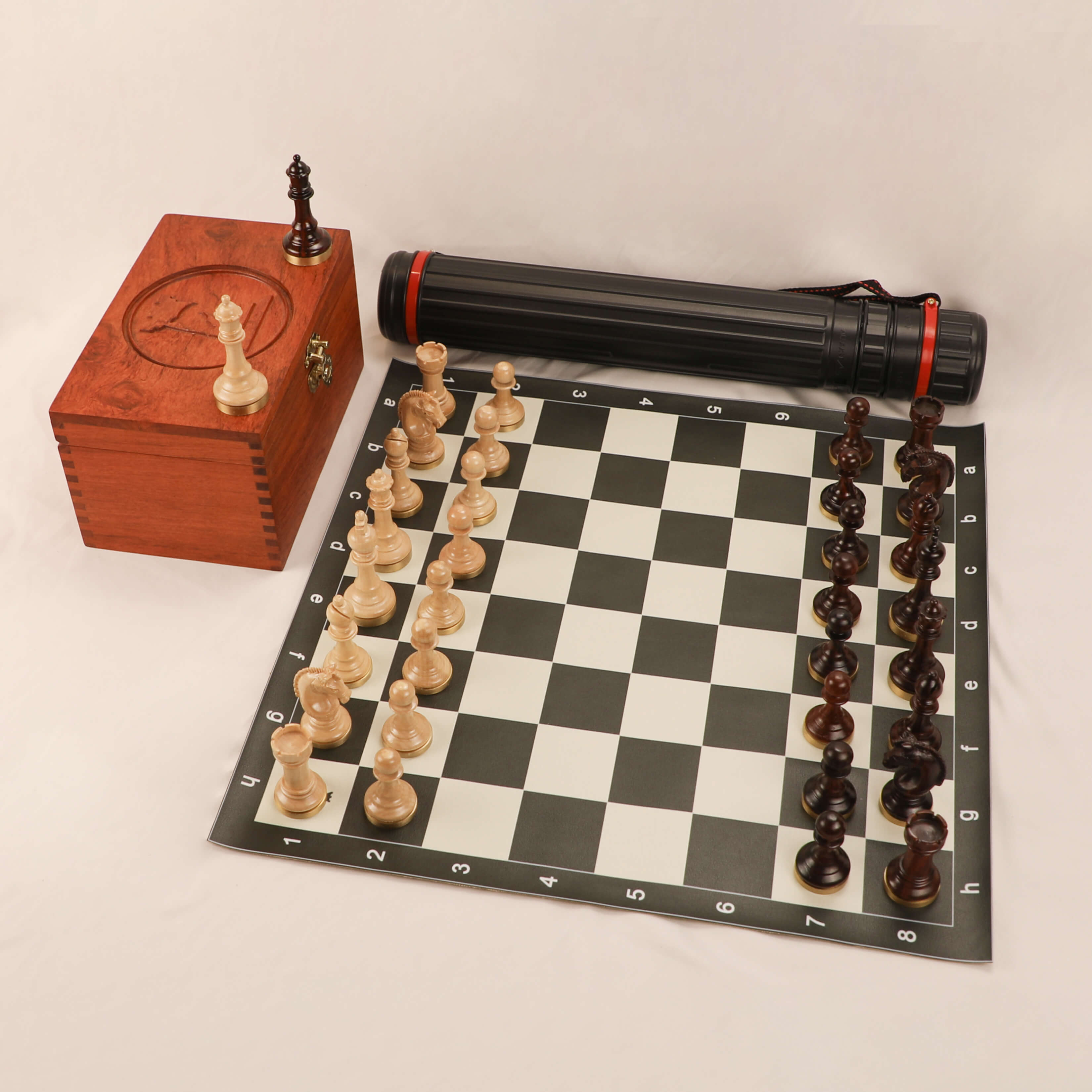 Luxury Rosewood & Maple Chess Pieces - Handmade Vintage Chess