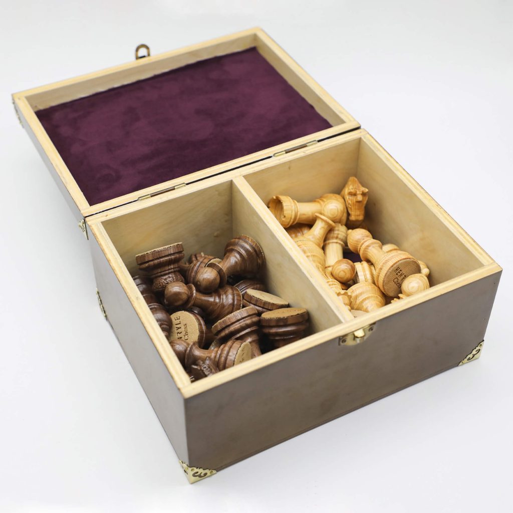 Luxury Wooden Chess Piece Box with Felt Cover - Henry Chess Sets