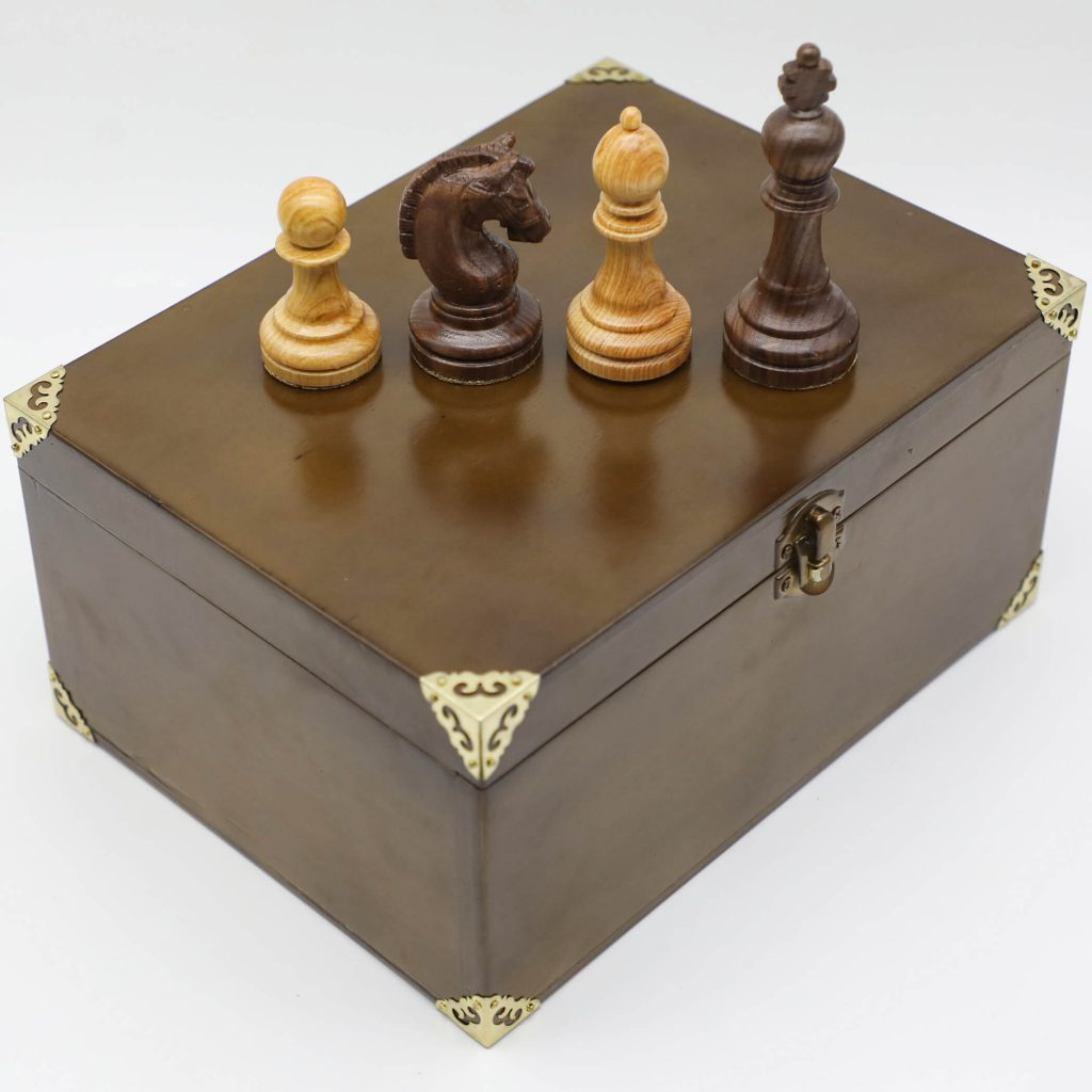 Luxury Wooden Chess Piece Box with Felt Cover - Henry Chess Sets